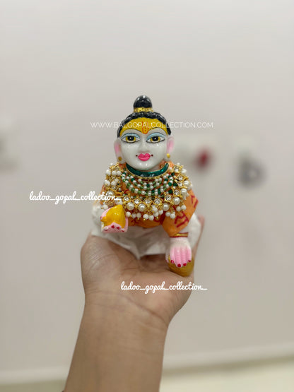 Premium kundan moti mala for laddu gopal size 4-5-6-7