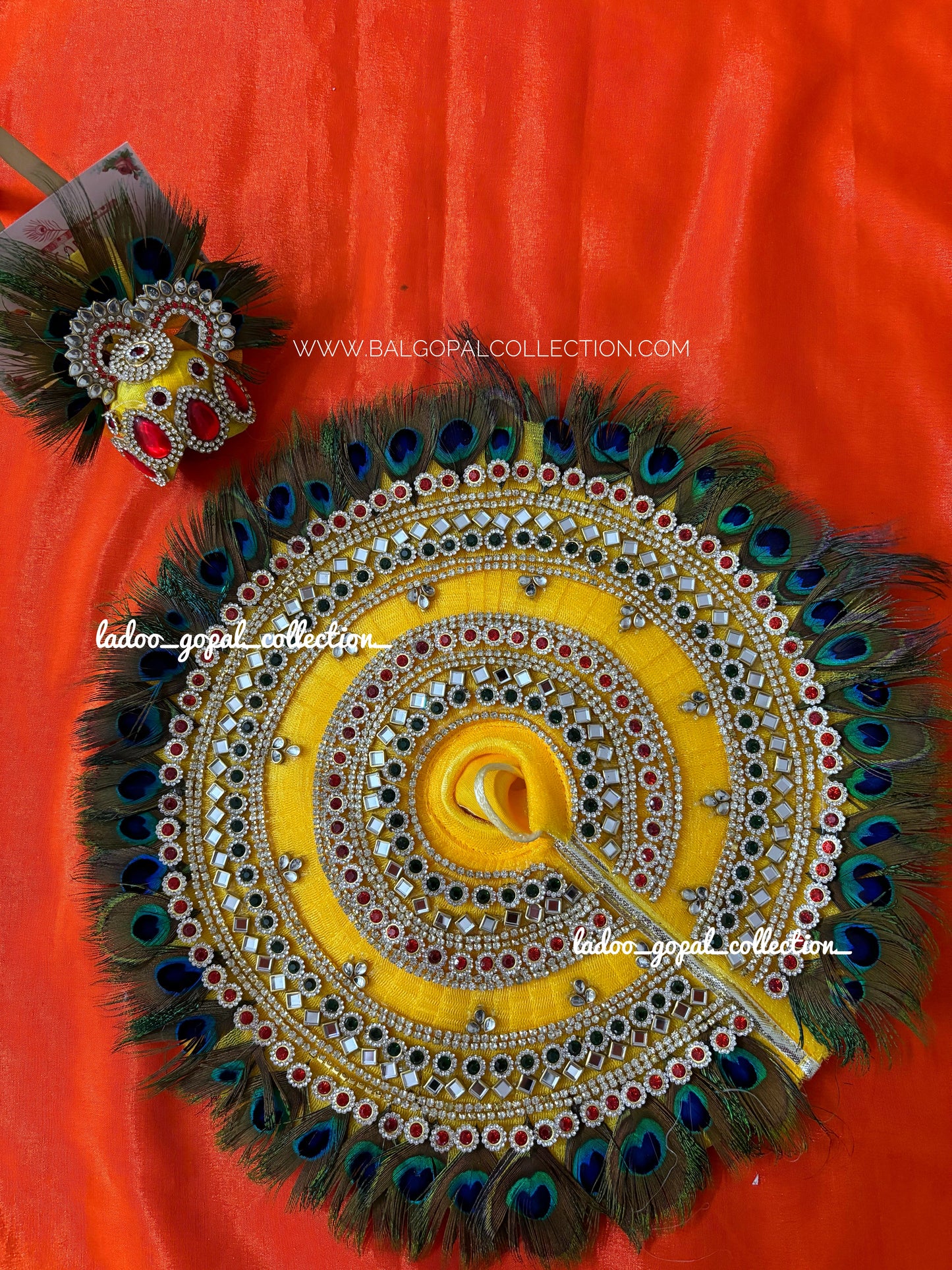 Stone morpankh poshak with pagdi for laddu gopal/radha rani