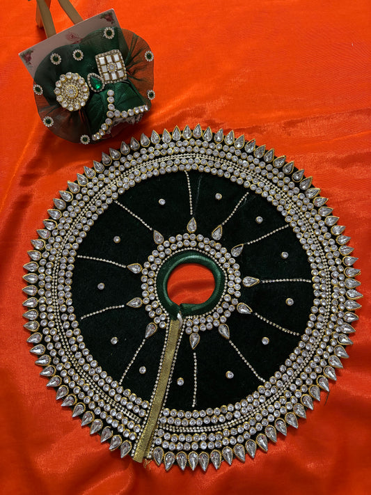 Heavy kudan dark green poshak for laddu gopal