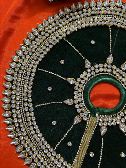 Heavy kudan dark green poshak for laddu gopal