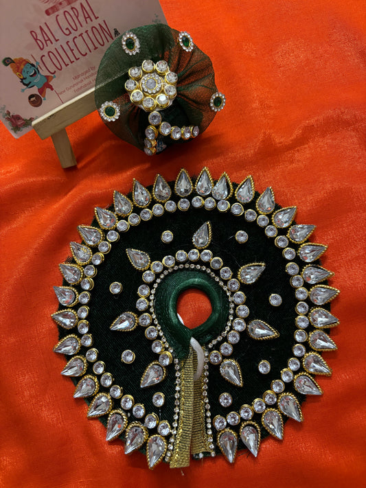 Heavy kudan dark green poshak for laddu gopal