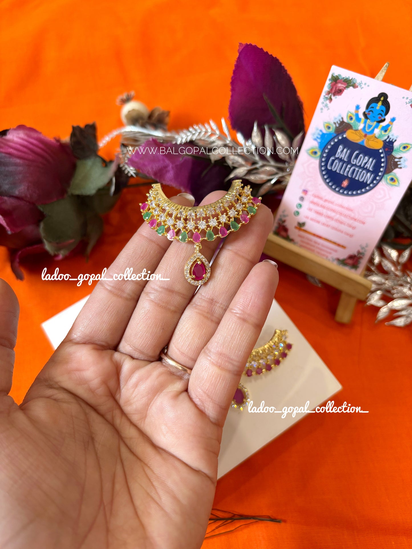 Heavy AD choker for laddu gopal/ radha rani size 4-5-6
