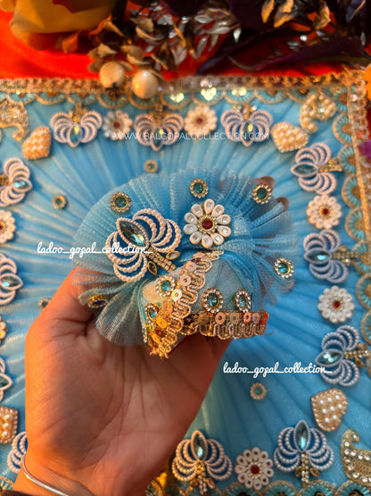 Heavy sky poshak with pagdi for laddu gopal