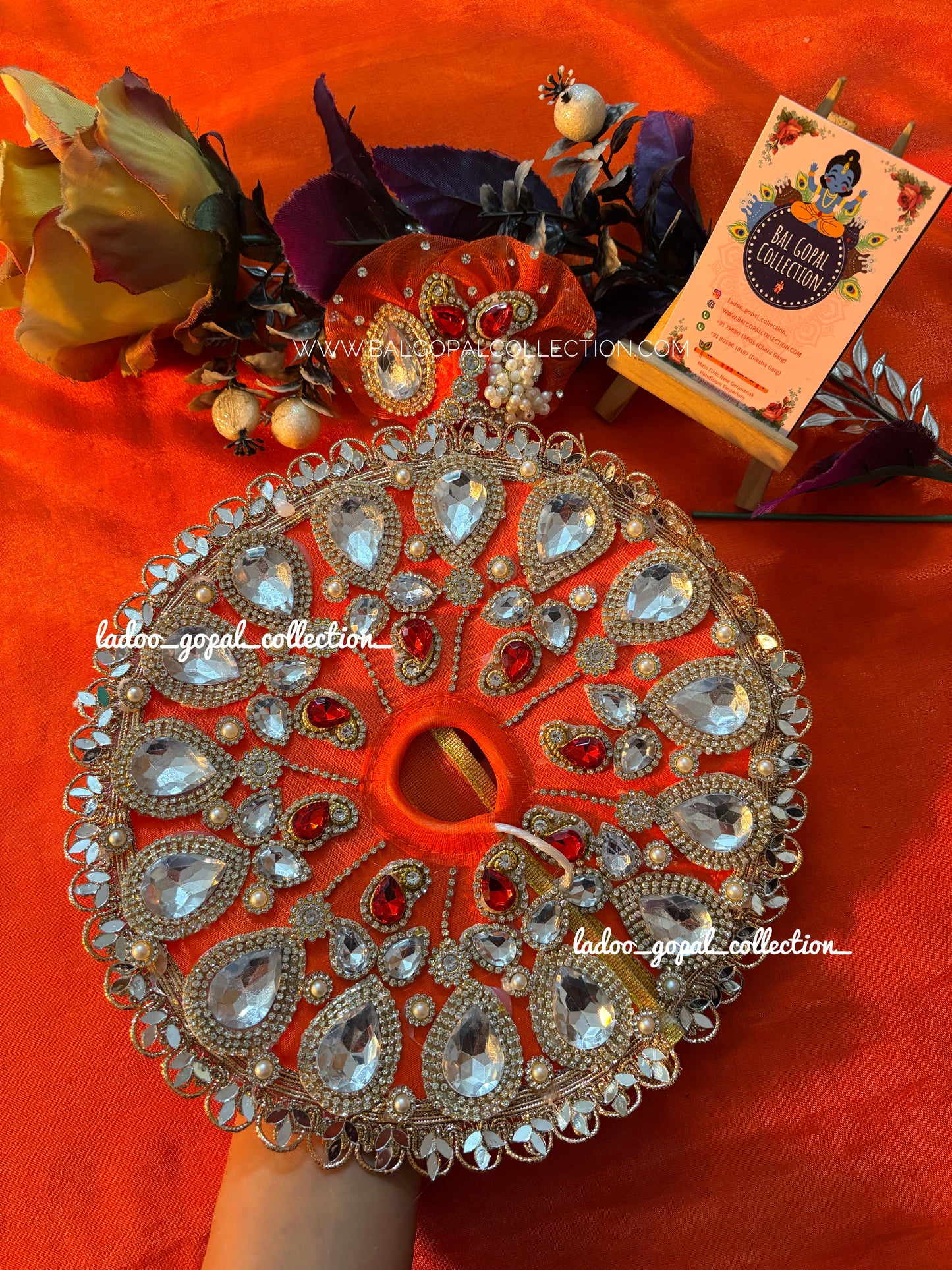 Heavy orange poshak with pagdi for laddu gopal