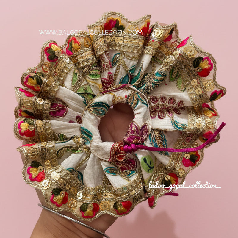 Heavy white poshak for laddu gopal