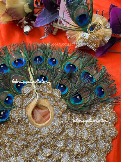 Swarn morpankhi poshak for laddu gopal
