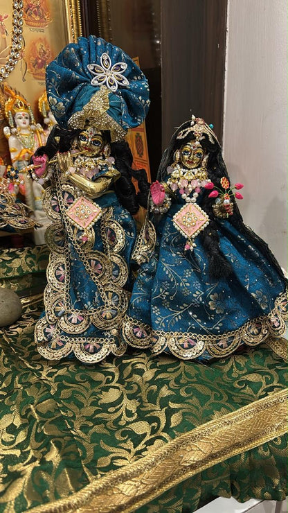 Shahi blue radha krishna poshak (RK Set)