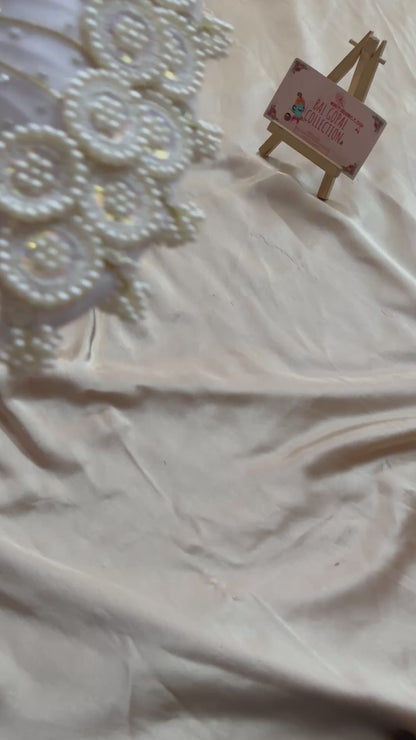Pearls white poshak with pagdi for laddu gopal/ radha rani